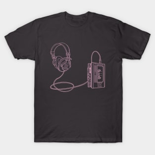 Portable Tape Player (Light Pink Lines) Analog / Music T-Shirt